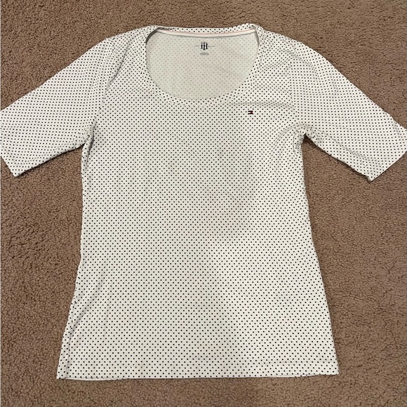 Tommy Hilfiger Tops - TOMMY HILFIGER Polka Dots RoundNeck Short Sleeve Top